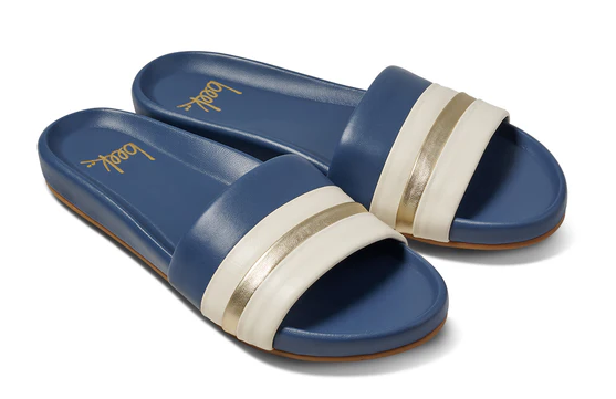 Gallito Stripe Leather Slide Sandal