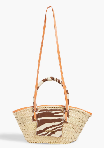 JACQUEMUS Le Panier Soli leather-trimmed raffia tote