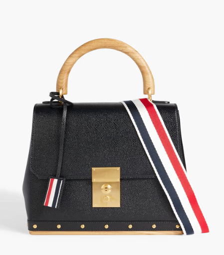 THOM BROWNE Pebbled-leather tote